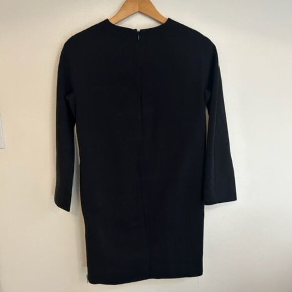 COS Zippered Side Detail Black Long Sleeve Mini Dress- Size 4 - Picture 2 of 9